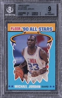 1990-91 Fleer #5 Michael Jordan All-Stars - BGS MINT 9